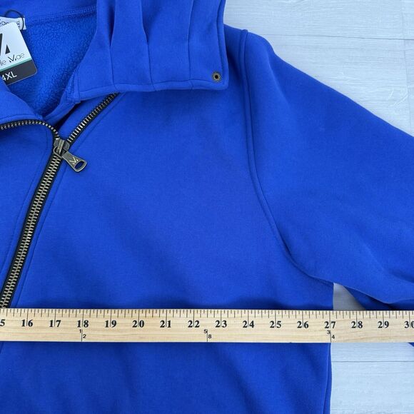 Classic Zoey Zip Cowl Neck Fleece Sweatshirt Women 4XL by Michelle Mae Blue Soft - Picture 13 of 16